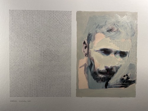 Self-portrait - 400x500 - Canvas, Acrylic Paint, Pen